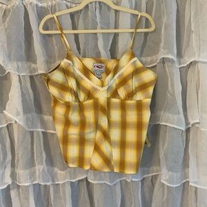 VTG Roper plaid spaghetti strap cropped top